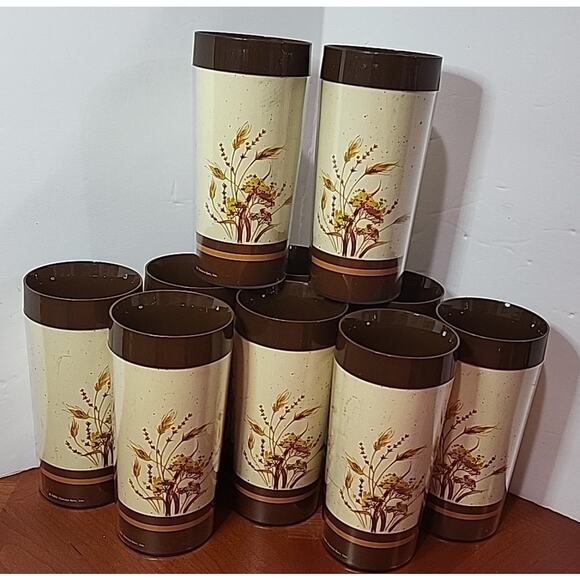 Vintage 1982 Thermo-serve Tumblers Lot Of 10 MCM Camping Outdoors - Picture 1 of 8